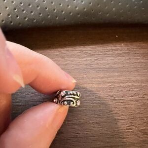 Pandora Silver and Silver Pink Swirl Charm Retired